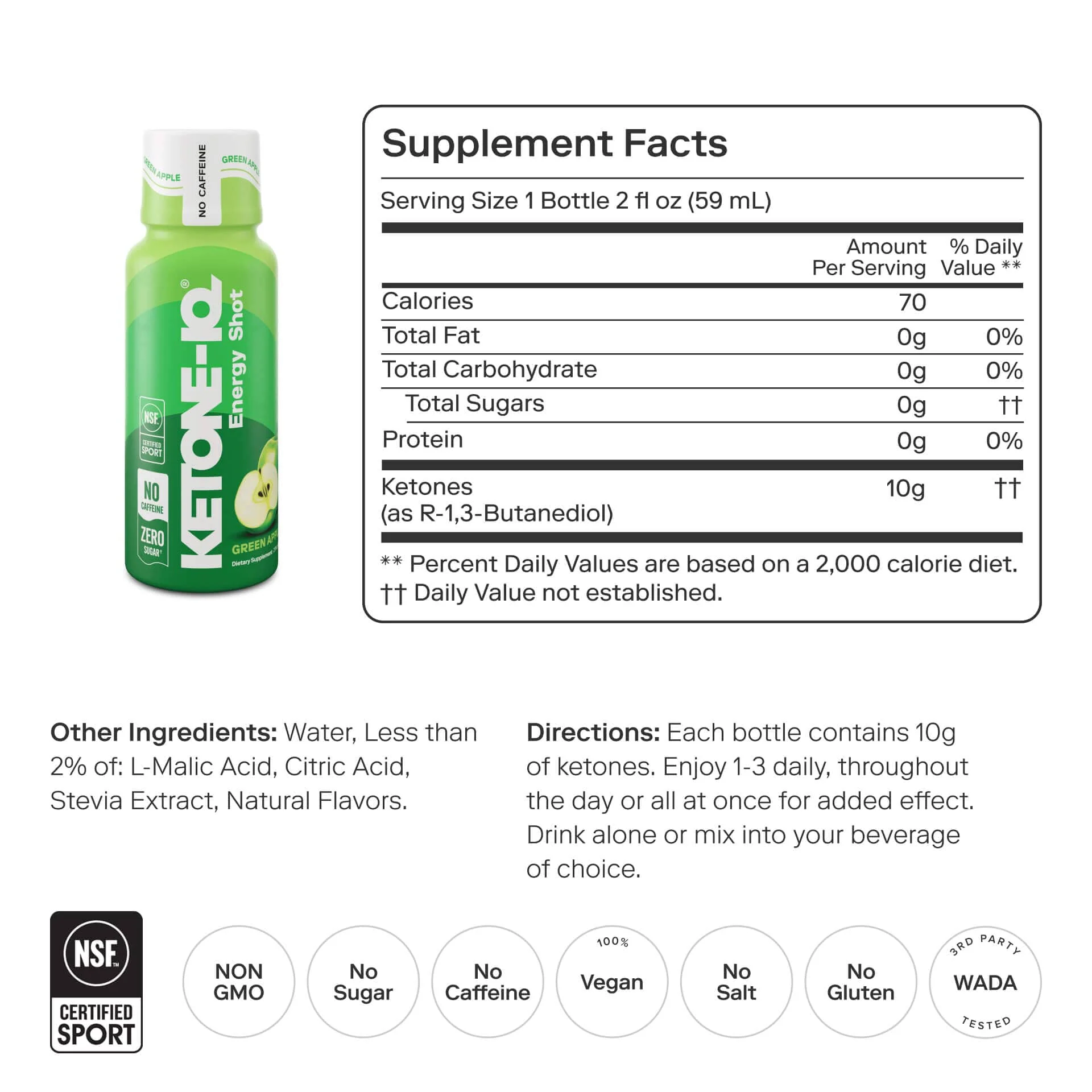 Ketone-IQ No Caffeine Shot Green Apple - Image 5
